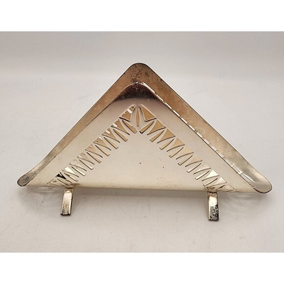 Vintage WMF Silver Plated Triangular Napkin Holder Collectible Germany MCM - Picture 1 of 5